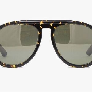 Jimmy Choo Tortoise Aviator Sunglasses with Green Lenses